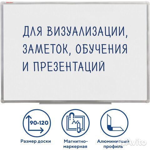 Доска магнитно-маркерная 90х120 см