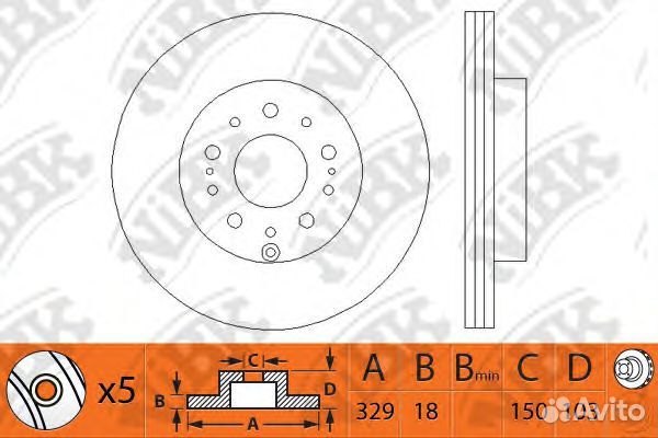 RN1215V Диск тормозной