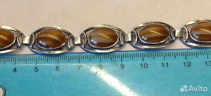 Браслет. серебро 925 проба + тигровый глаз 20 гра