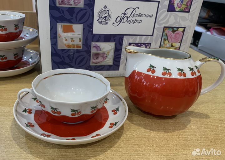 Чайный сервиз Дулево форма тюльпан