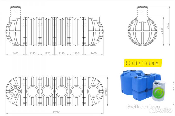 Ёмкость для полива 30 кубов пластиковая