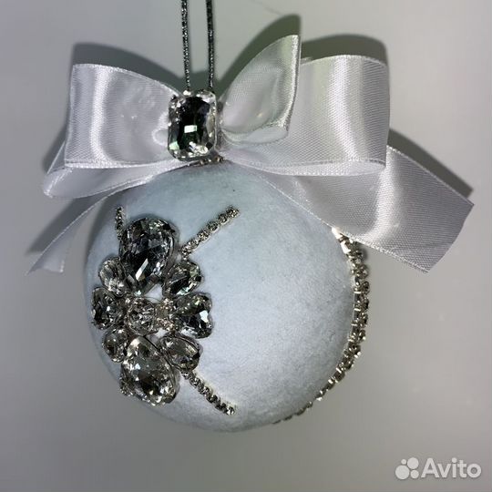 Ёлочные шарики ручной работы, набор 4 шт