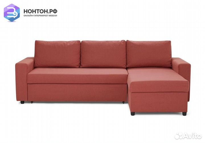Диван угловой дельфин Торонто терракотовый