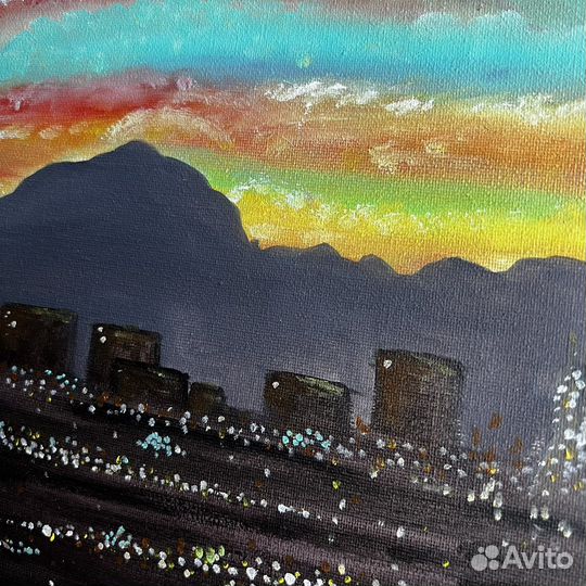 «Закат», масло, холст на картоне