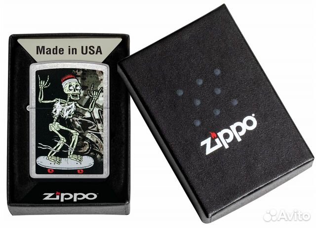 Зажигалка Zippo - Skateboard Skull