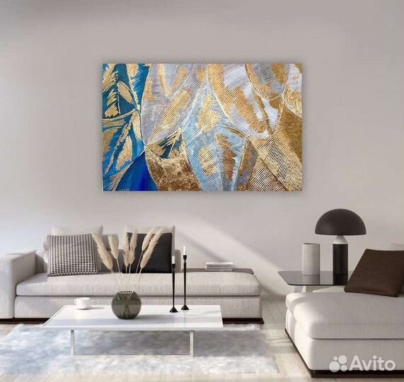 Большие картины маслом ручной работы с золотом