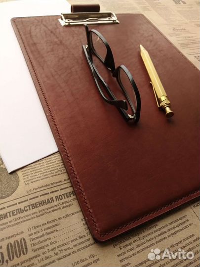 Кожаный клипборд А4 Планшет с зажимом