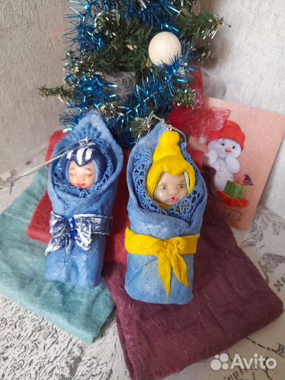Ватные елочные игрушки
