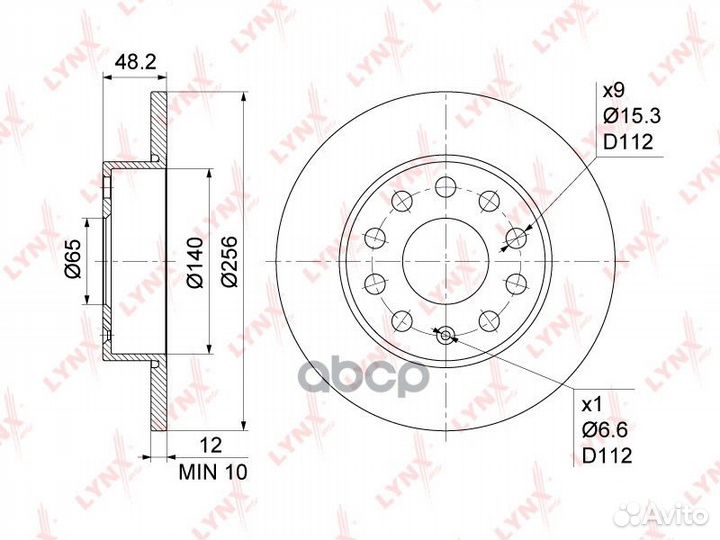 Диск тормозной зад LCV BN-1193 BN1193 lynxauto