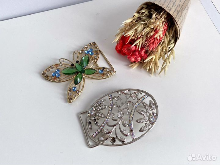 Пряжка для ремня бляшка на ремень со стразами 2 шт