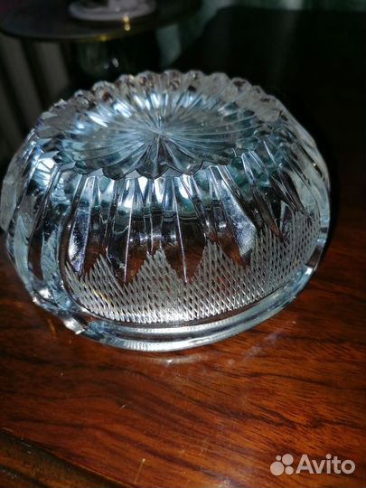 Пепельница СССР хрусталь и металл