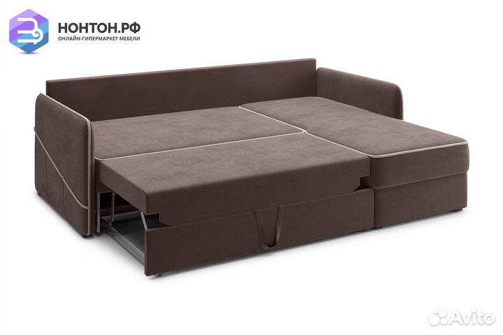 Диван угловой дельфин Энерджи коричневый