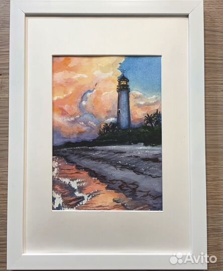 Авторская картина акварелью море