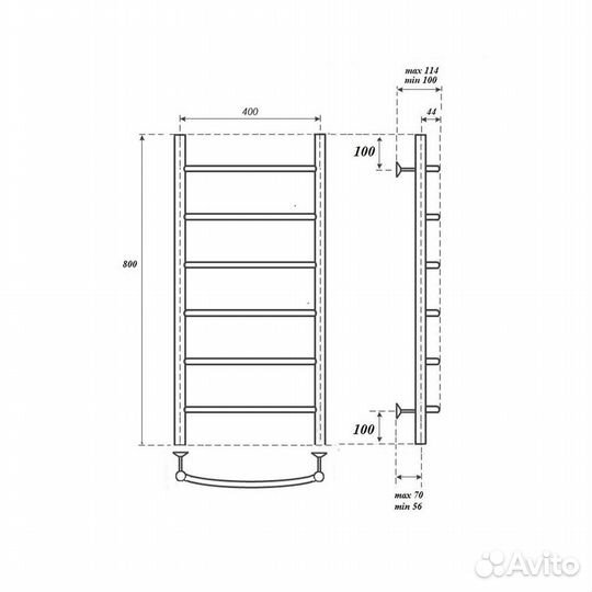 Полотенцесушитель водяной Point PN04148 П6 400x800