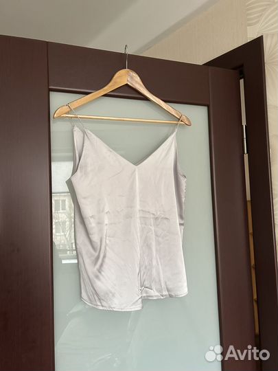 Медный и серебряный атласные топы