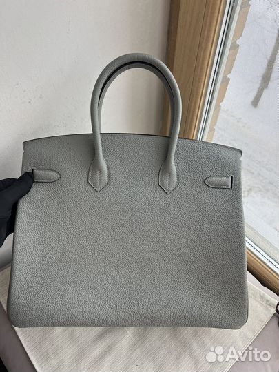 Сумка Hermes Birkin 35 gris mouette togo