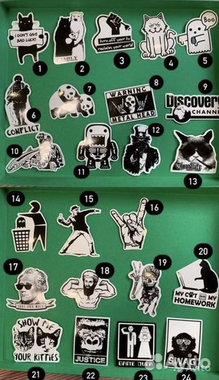 Наклейки цветные и черно-белые