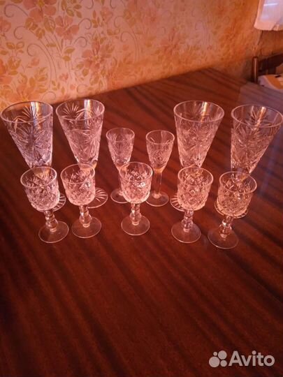 Хрусталь рюмки, фужеры. СССР
