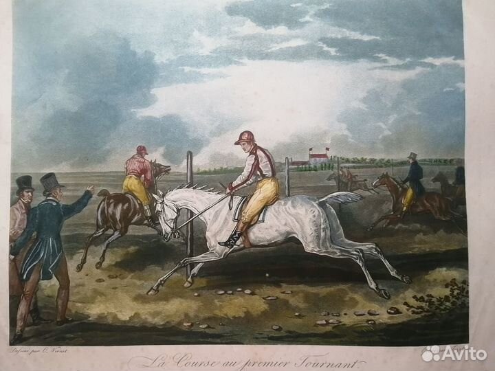 Гравюра Конные скачки