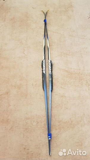 Лыжи Atomic, ботинки Salomon, палки Fischer