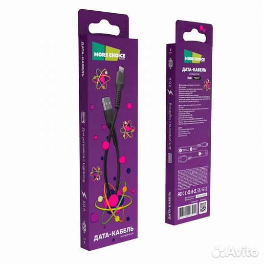 Кабель More choice USB - Lightning K16i 2.0A TPE 1