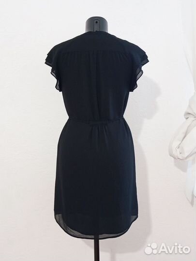 Новое чёрное шифоновое платье H&M