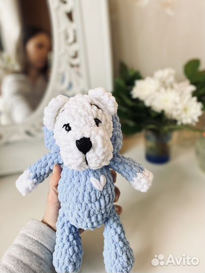 Вязанная игрушка,собачка, ручная работа