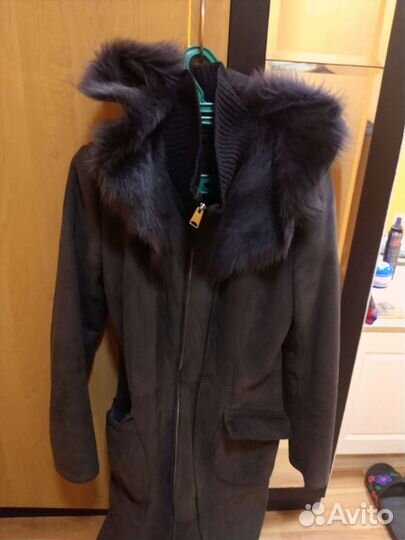 Пальто женское 42 44 зимнее с капюшоном