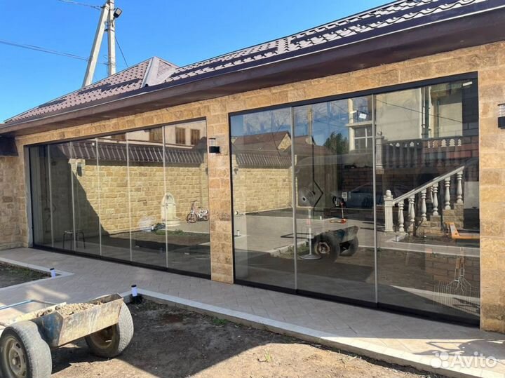 Раздвижное безрамное остекление /Свое производство