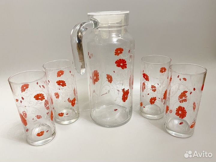 Кувшин со стаканами Pasabahce как новый