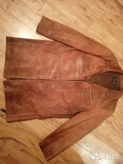 Кожаная куртка мужская коричневая 50