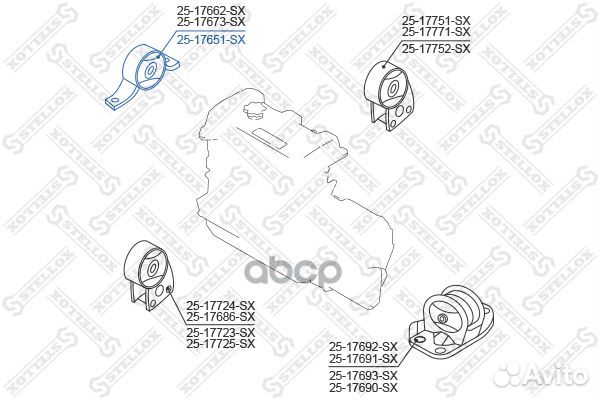 25-17651-SX подушка двигателя правая Nissan Mu