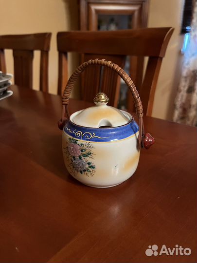 Фарфоровая сахарница японская ручная роспись