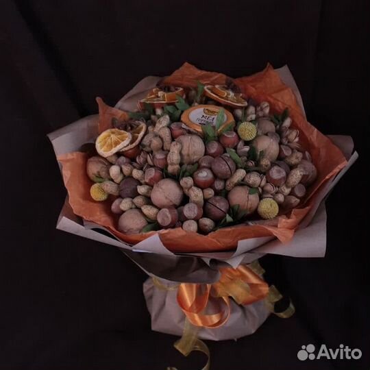 Букет из орехов, подарок, букет из сухофруктов