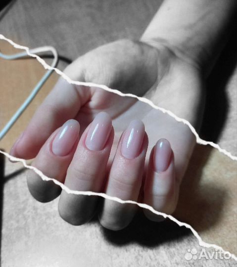 Комбинированный маникюр и покрытие, наращивание