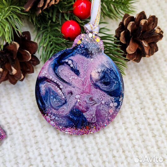 Елочные игрушки из эпоксидной смолы