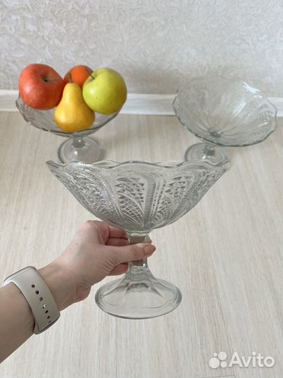 Ваза для фруктов на ножке СССР