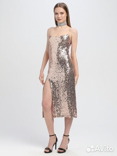 Платье вечернее/коктейльное миди с пайетками