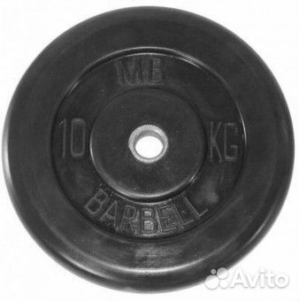 Диск обрезиненный Barbell 10 кг металлическая втул