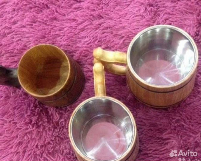 Пивная деревянная кружка