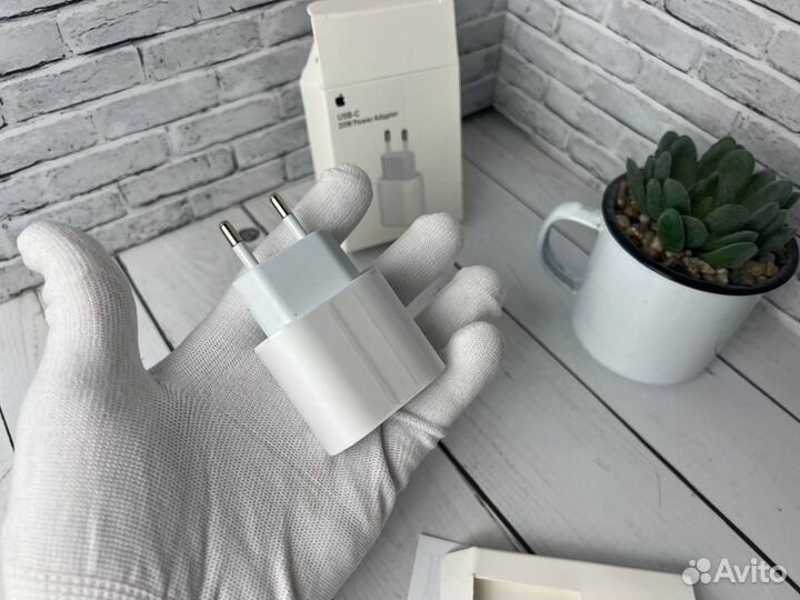 Блок питания apple 20w / быстрая зарядка iPhone