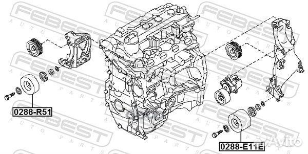 Ролик обводной приводного ремня 0288E11E Febest