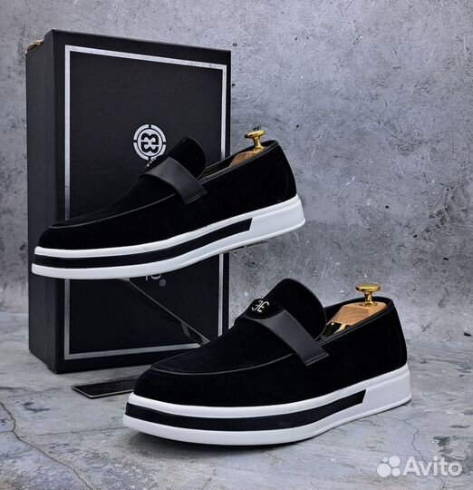 Лоферы мужские замшевые