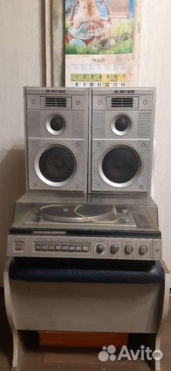 Стереопроигрыватель вега 109, с двумя колонками