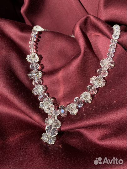 Бусы (ожерелье) и браслет из чешского хрусталя