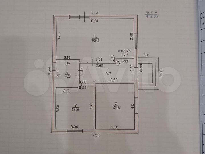 Дом 68 м² на участке 5,5 сот.
