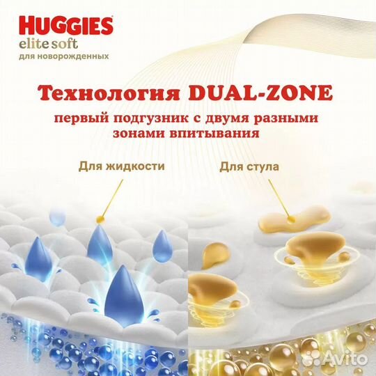 Huggies Elite Soft 3-5 кг, 100 шт