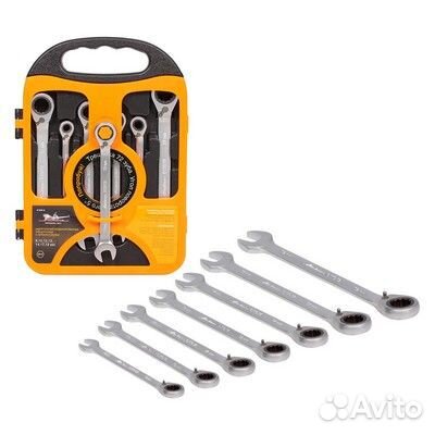 Набор ключей комбинир. трещоточ. с переключ. 7 пре
