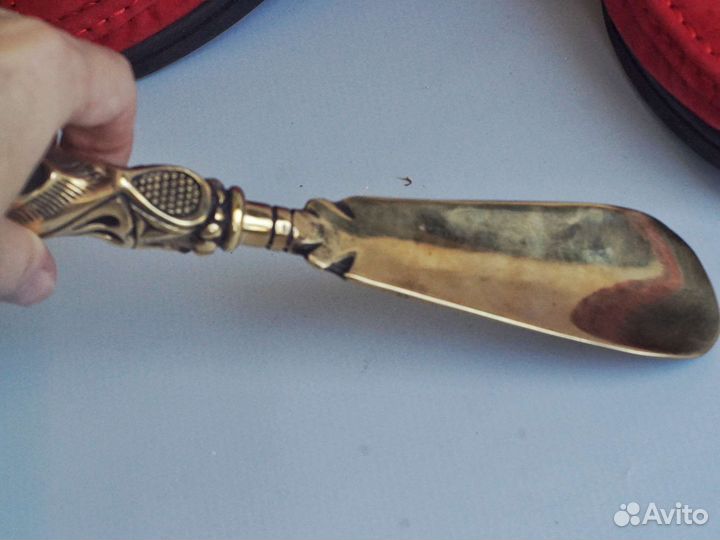 Бронза медведь ложка для обуви