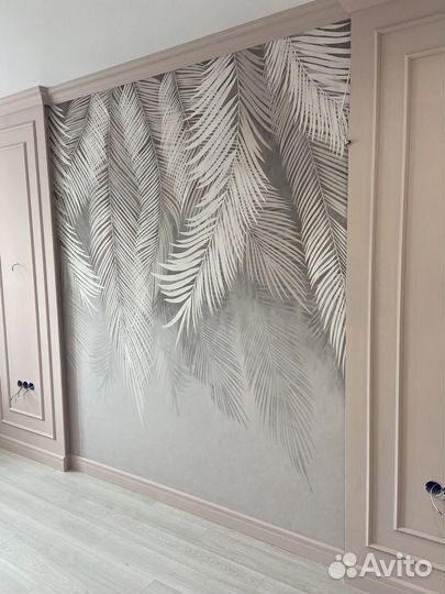 Поклейка обоев.Покраска стен